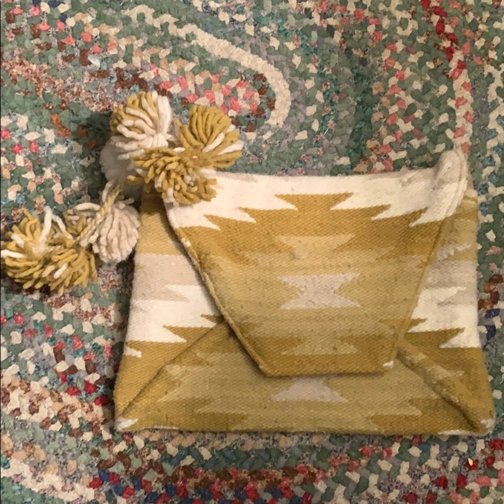 yellow anthropologie clutch